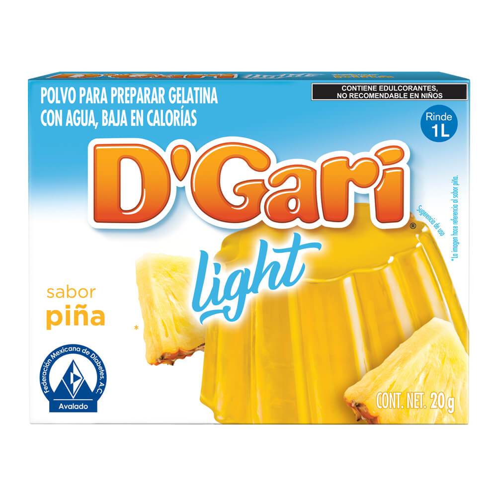 GELATINA DGARI LIGHT PIÑA CAJA 20  GR.