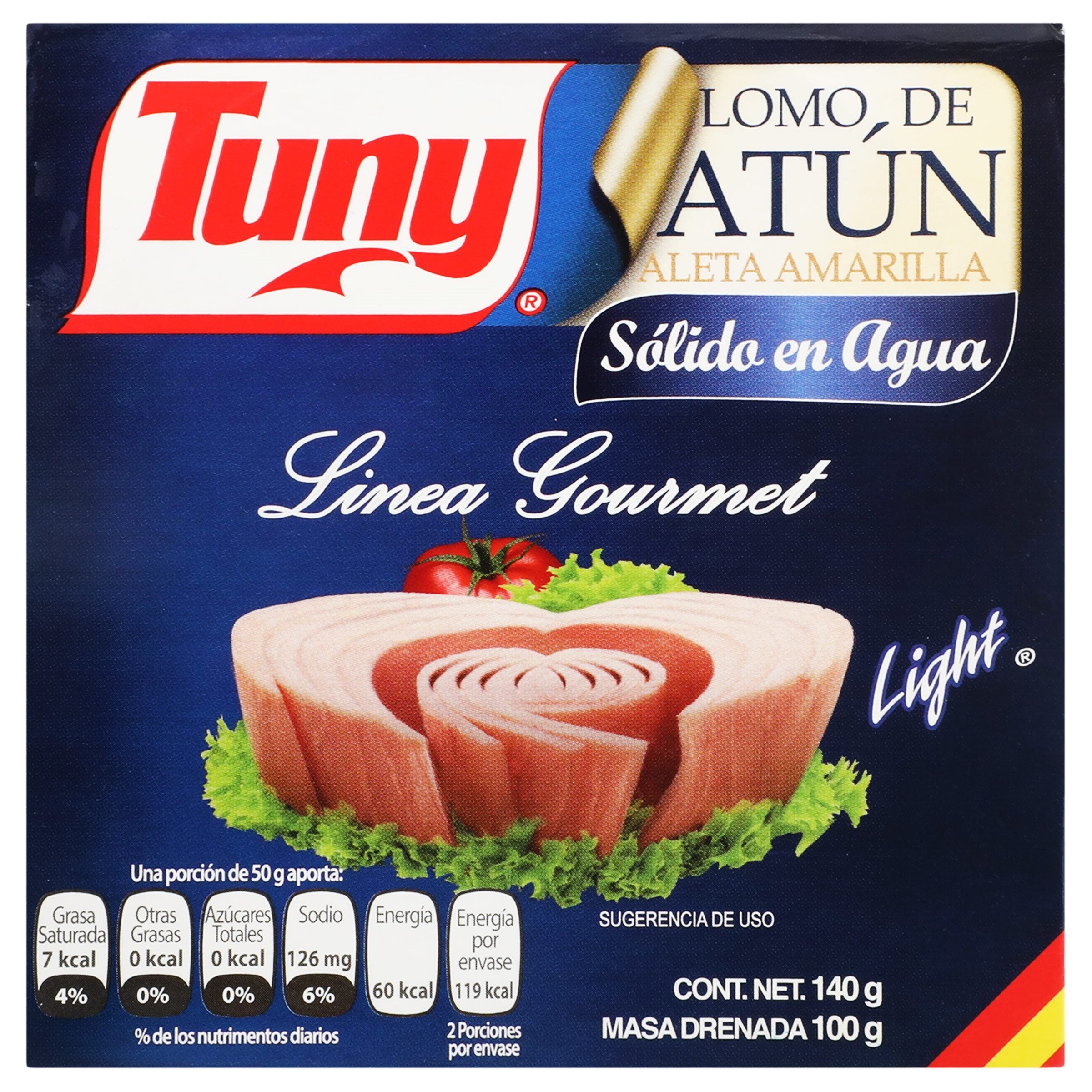 LOMO ATUN SOLIDO LIGHT PREMIUM TUNY  LATA 140  GR.