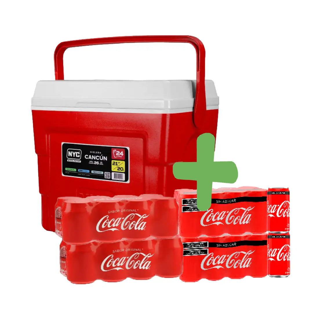COMBO HIELERA NYC 21 QT + COCA COLA 1  PZA.