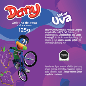 GELATINA DANY DE AGUA UVA 125  GR.