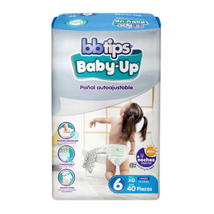 PAÑAL INFANTIL  BBTIPS BABY UP XG TALLA 6 40  PZA.