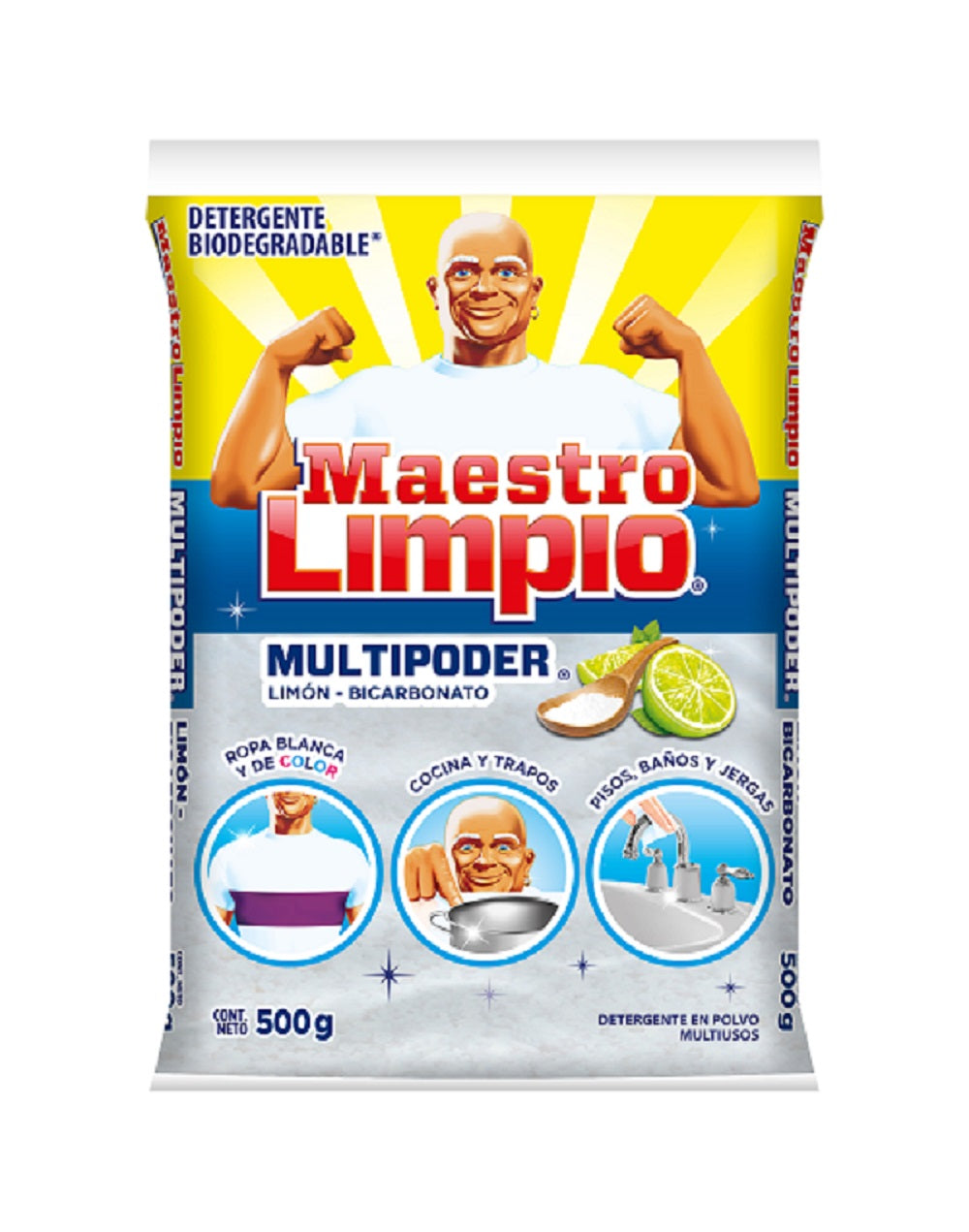 DETERGENTE EN POLVO MULTIUSOS MAESTRO LIMPIO 500  GR.