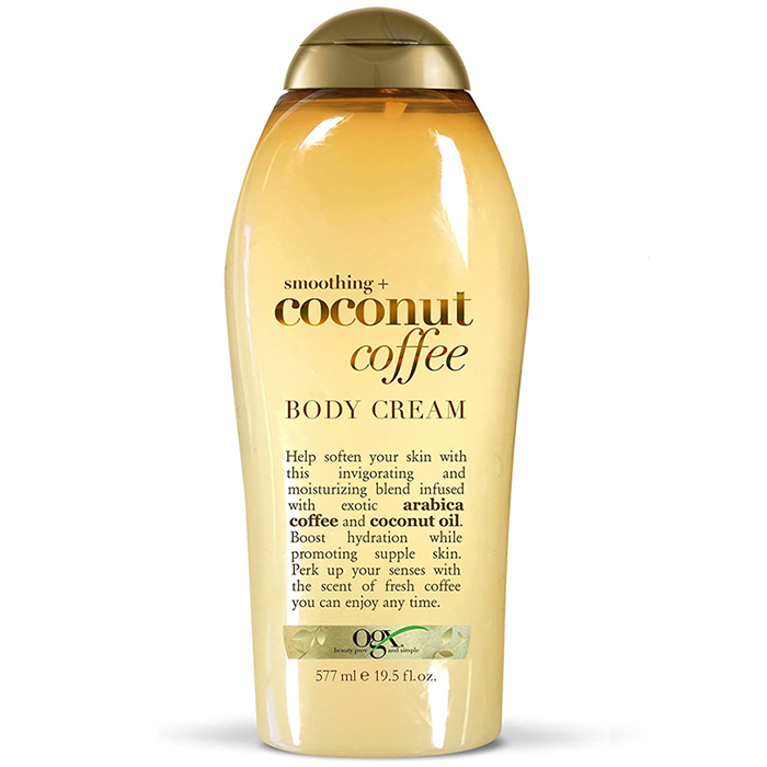 CREMA CORPORAL OGX SMOOTHING + COCONUT COFFEE 577  ML.