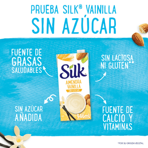 ALIMENTO LIQUIDO DE  ALMENDRA SABOR  VAINILLA SIN ENDULZANTE SILK 946  ML.