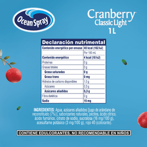 BEBIDA OCEAN SPRAY  ARANDANO LIGHT 1  LT.