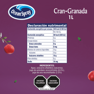 BEBIDA OCEAN SPRAY  ARANDANO GRANADA 1  LT.