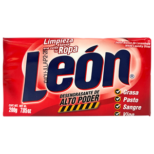 JABON DE LAVANDERIA LEON DESENGRASANTE DE ALTO PODER 200  GR.