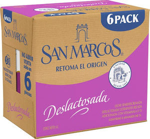 6 PACK LECHE SEMIDESCREMADA DESLACTOSADA SAN MARCOS 6  PZA.