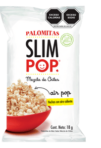 PALOMITAS DE MAÍZ SLIM POP MEZCLA DE CHILES  BOLSA 18  GR.