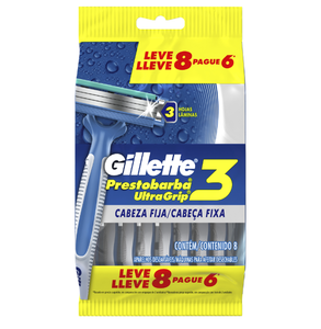 Gillette Rastrillo Para Afeitar Desechable Ultragrip3 8 Unidades+ 8  PZA.