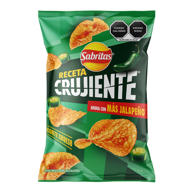 PAPAS SABRITAS RECETA CRUJIENTE JALAPEÑO INO 159  GR.