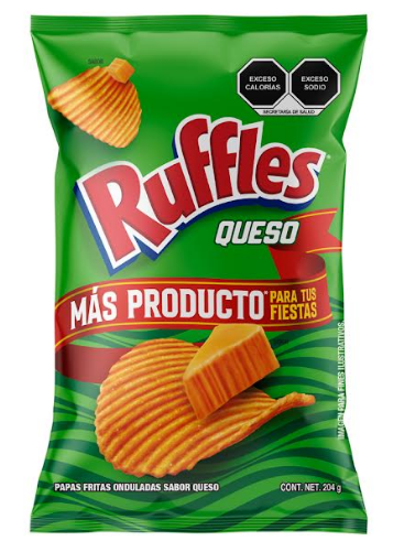 PAPAS RUFFLES DE QUESO 204  GR.