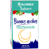 TÉ BALANCE INFUSIÓN HERBAL CON TILAROSA Y TORONJIL  SABOR FRUTOS ROJOS MCCORMICK 30  GR.
