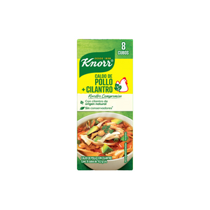 CALDO DE POLLO CON CILANTRO KNORR 8 CUBOS CAJA 84  GR.