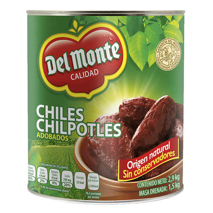CHILE CHIPOTLE ADOBADO DEL MONTE LATA 2.900  KG.
