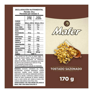 CACAHUATE MAFER TOSTADO SAZONADO 170  GR.