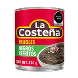 FRIJOLES REFRITOS NEGROS LA COSTEÑA LATA 820  GR.