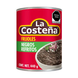 FRIJOLES REFRITOS NEGROS LA COSTEÑA LATA 440  GR.