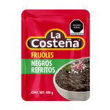 FRIJOLES NEGROS REFRITOS LA COSTEÑA BOLSA 400  GR.