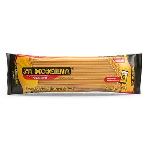 PASTA DE SEMOLA DE TRIGO DURUM SPAGHETTI  LA MODERNA 450  GR.