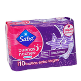 TOALLA FEMENINA SABA BUENAS NOCHES SIN ALAS 10  PZA.