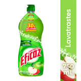 DETERGENTE LIQUIDO LAVATRASTES EFICAZ MANZANA 750  ML.