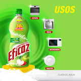 DETERGENTE LIQUIDO LAVATRASTES EFICAZ MANZANA 750  ML.