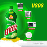 DETERGENTE LIQUIDO LAVATRASTES EFICAZ LIMON 750  ML.