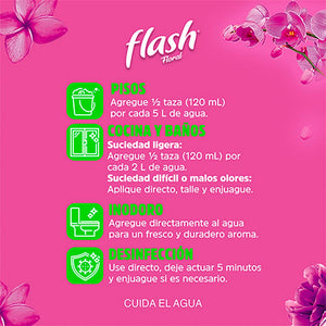 LIMPIADOR LIQUIDO FLASH FLORAL 1  LT.
