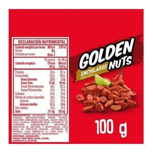 CACAHUATE GOLDEN NUTS ENCHILADO 100  GR.