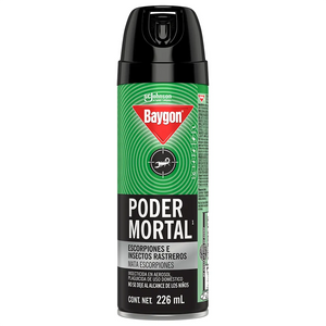 INSECTICIDA AEROSOL  BAYGON  ESCORPIONES E INSECTOS RASTREROS PODER MORTAL 226  ML.