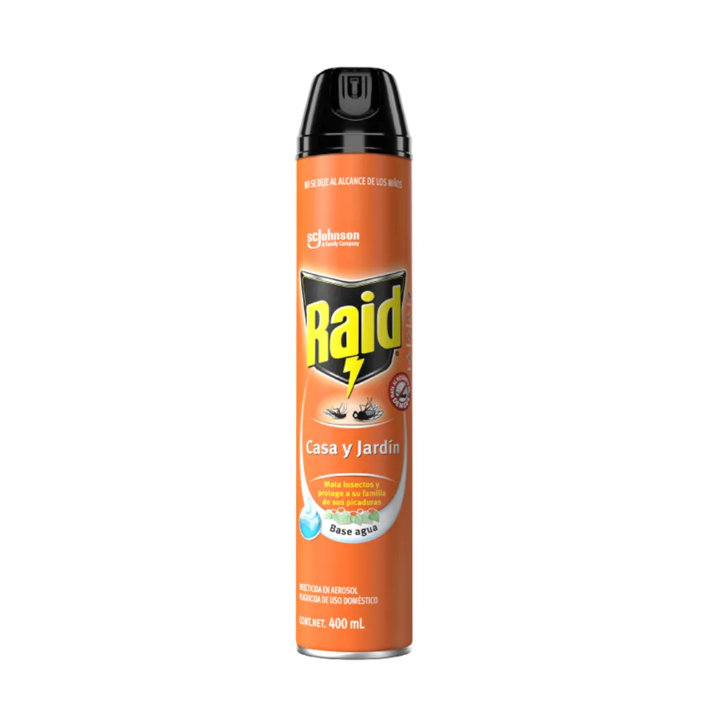 INSECTICIDA EN AEROSOL RAID CASA Y JARDIN 400  ML.