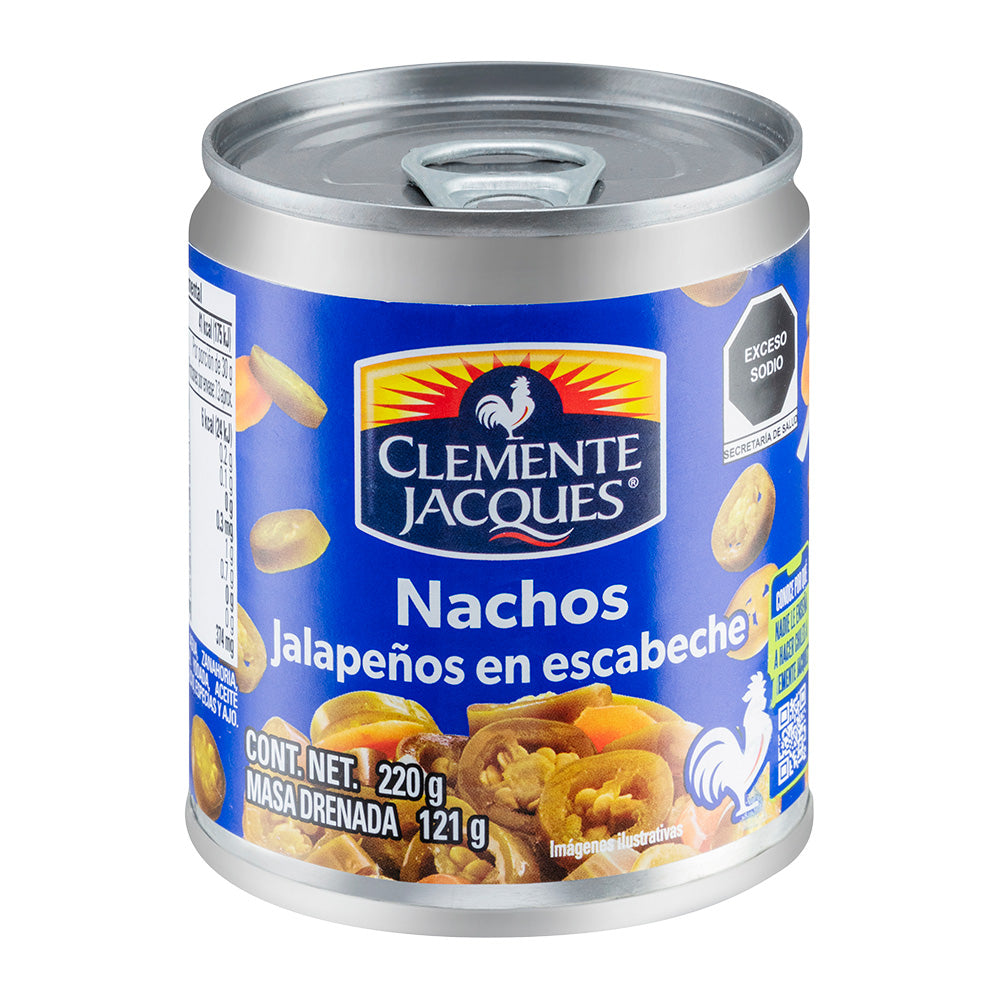 CLEMENTE JACQUES NACHOS DE CHILES JALAPEÑOS EN ESCABECHE 220 g 220  GR.