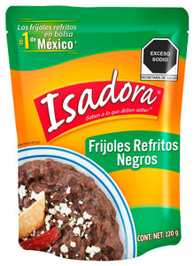 FRIJOLES REFRITOS NEGROS ISADORA BOLSA 220  GR.