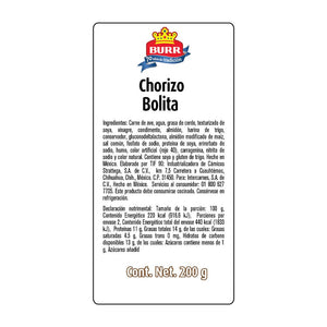 CHORIZO BOLITA TRADICIONAL BURR 200  GR.