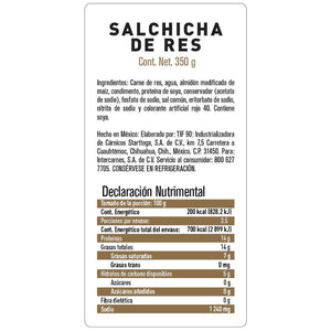 SALCHICHA DE RES PARMA 350  GR.