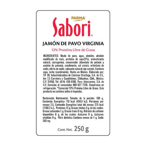 JAMON VIRGINIA DE PAVO SABORI 250  GR.