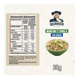 AVENA INSTANT MANZANA Y CANELA 0% AZÚCAR QUAKER 35  GR.