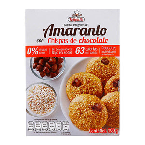 GALLETAS INTEGRALES AMARANTO C/CHISPAS DE CHOCOLATE TAIFELDS 190  GR.