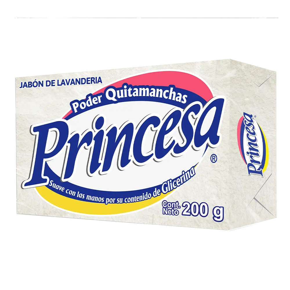 JABON DE LAVANDERIA BLANCO CON BLANQUEADOR PRINCESA 200  GR.