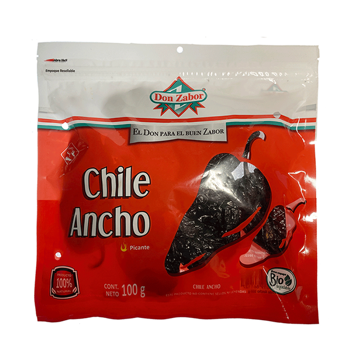 CHILE ANCHO BOLSA 100  GR.