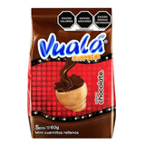 CUERNITOS  RELLENOS SABOR CHOCOLATE VUALA 60  GR.