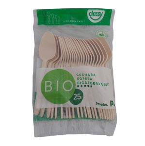 CUCHARA CLASSY SOPERA BIODEGRADABLE 25 PZAS 1  PAQ.