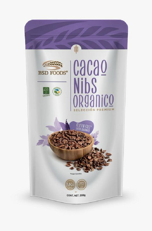 CACAO NIBS ORGANICO BSD FOODS BOLSA 200  GR.