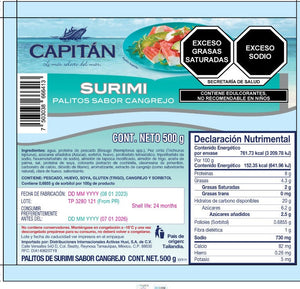 SURIMI BARRA CAPITAN CAPICO 500  GR.
