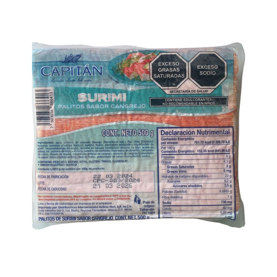 SURIMI BARRA CAPITAN CAPICO 500  GR.