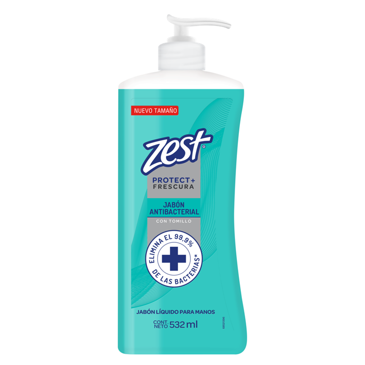 ZEST JABÓN PARA MANOS LÍQUIDO ANTIBACTERIAL REFRESCANTE TOMILLO 532  ML.