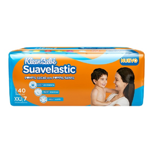 PAÑAL INFANTIL KLEEN BEBE SUAVELASTIC MAX XXJ E7 40  PZA.