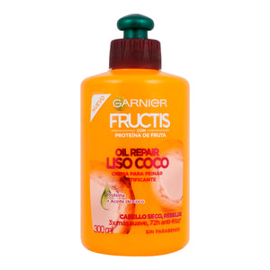 CREMA PARA PEINAR FRUCTIS OIL REPAIR LISO COCO 300  ML.