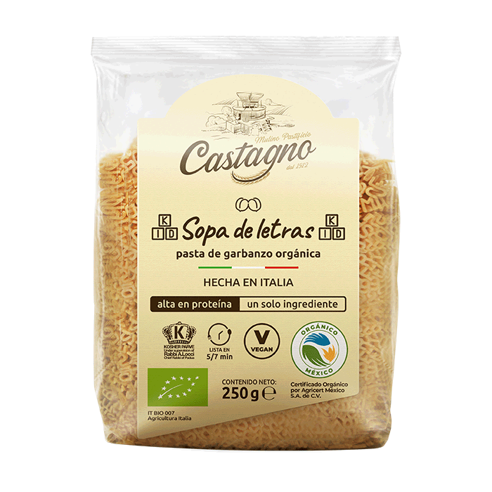 PASTA PARA SOPA DE LETRAS CASTAGNO BOLSA 250  GR.